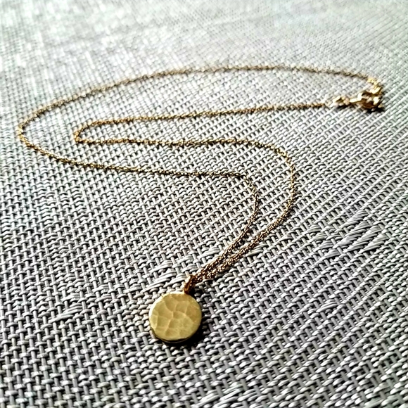 Gold-Fill Sterling Silver Hammered Necklace - Picture 1 of 5